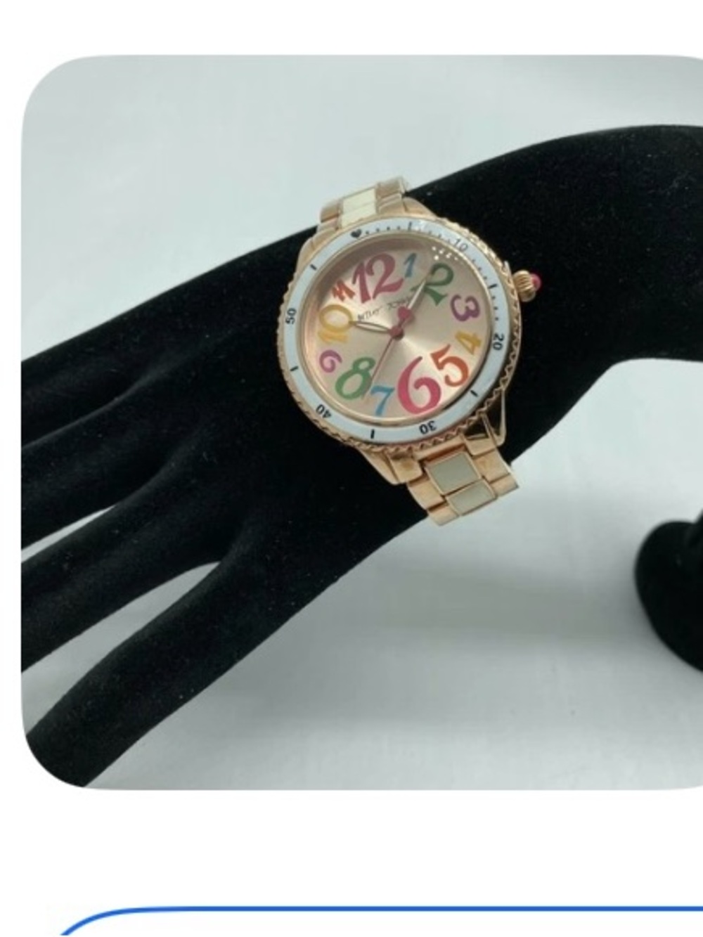 Betsey Johnson Two Tone Watch with Multicolor Numerals Needs Battery NWOT